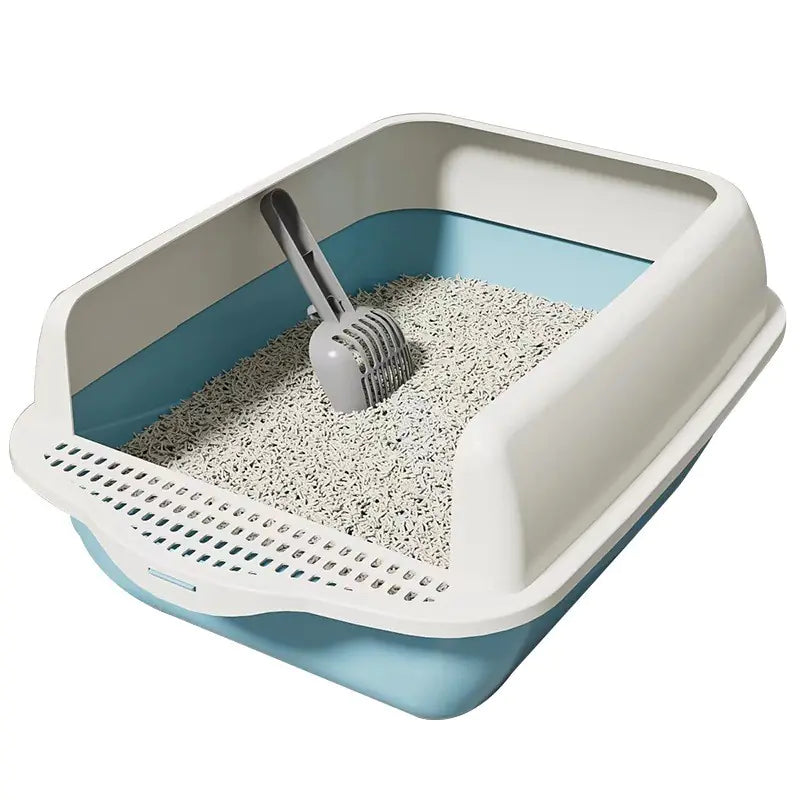 Large Semi-Enclosed Cat Litter Box with Removable Parts